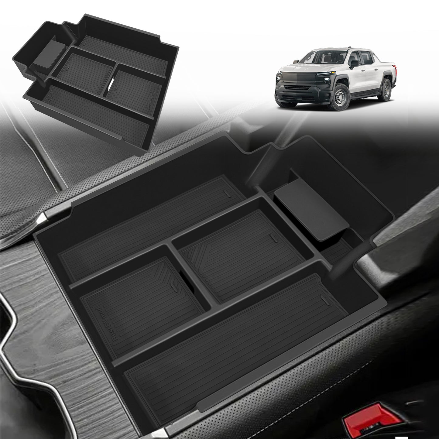 Center Console Organizer for Silverado EV 2024 Not Fit ICE or RST Models(Top)