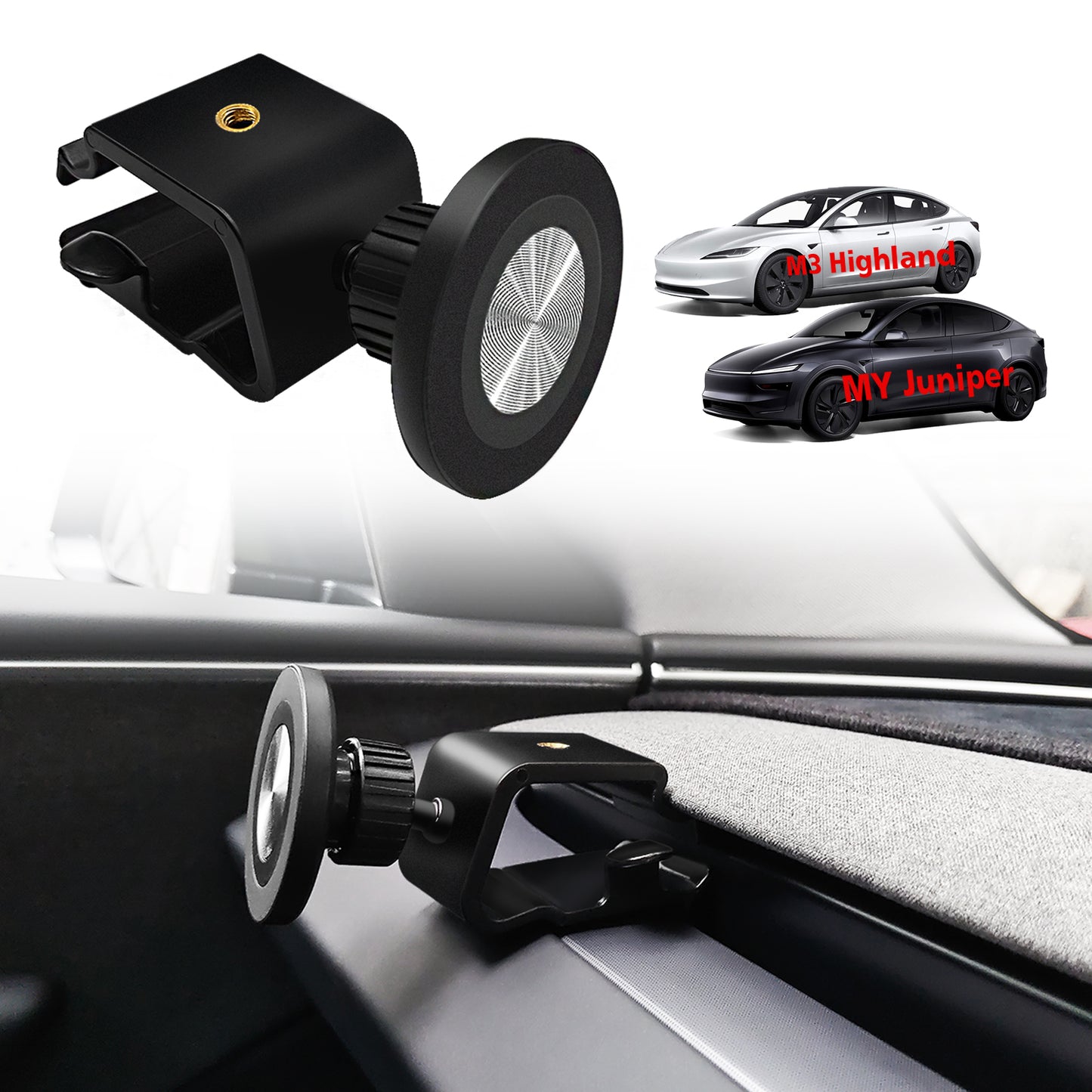 Dashboard Phone iPhone iPad Tablet Magsafe Holder for New Model Y Juniper Model 3 Highland from BestEvMod