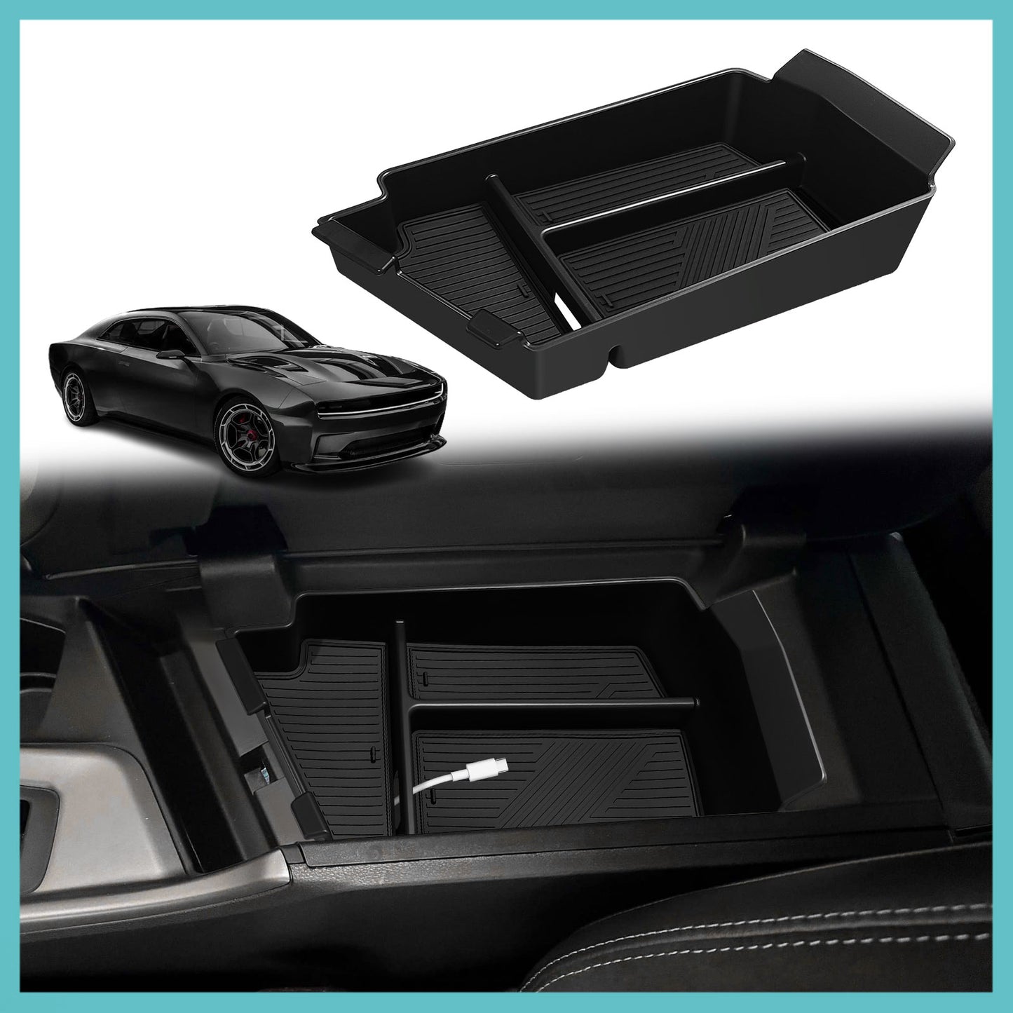 Center Console Organizer for 2024+ Dodge Charger EV