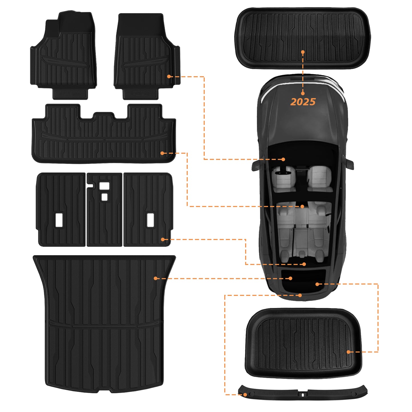 Floor& Frunk& Trunk& Rear Lower& Backrest& Bumper Guard Mat Set for Juniper