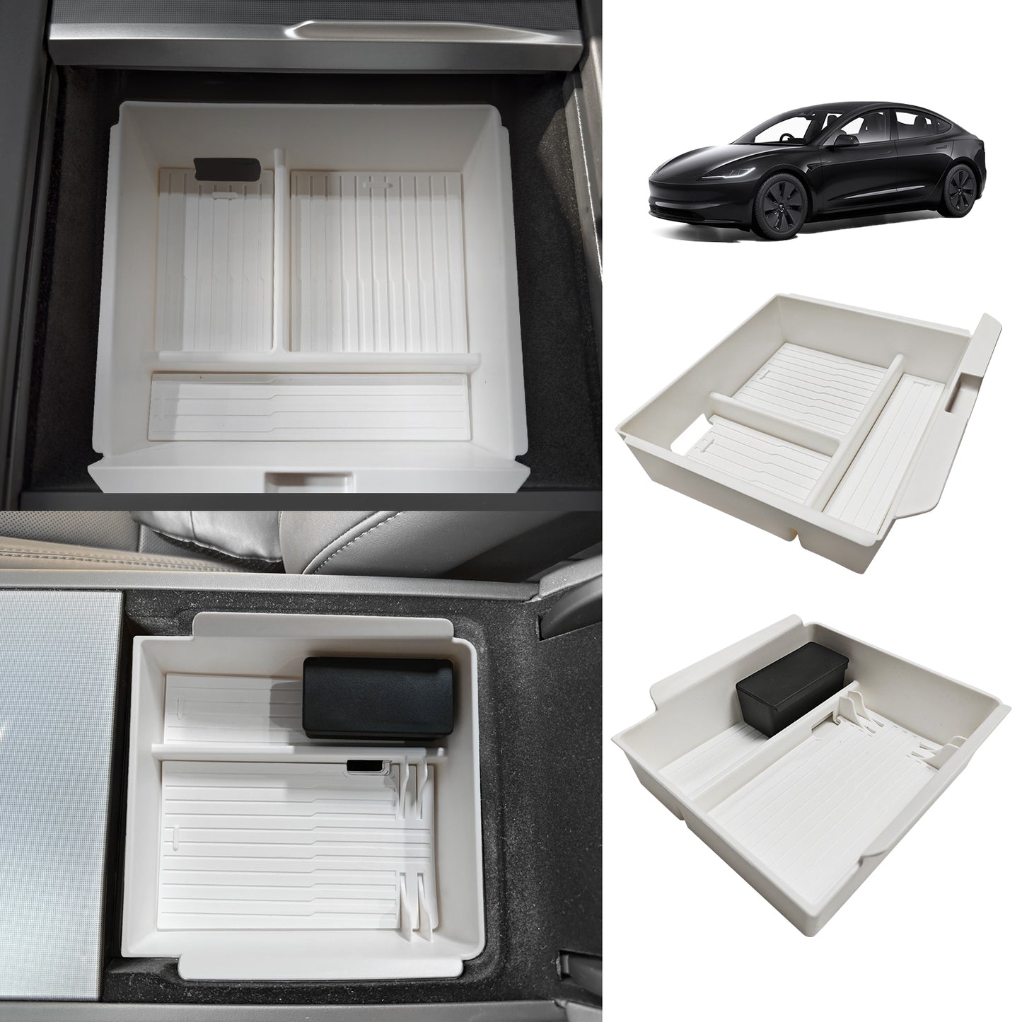 ABS Center Console Organizer Tray Upper for New Model 3 from BestEvMod