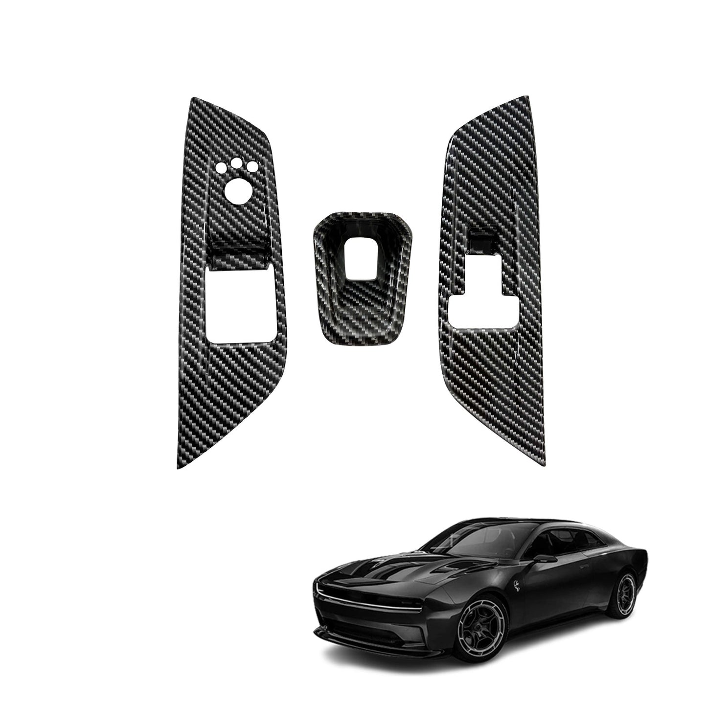 BestEvMod 3PCS Interior Decoration Trim Set for Dodge Charger EV