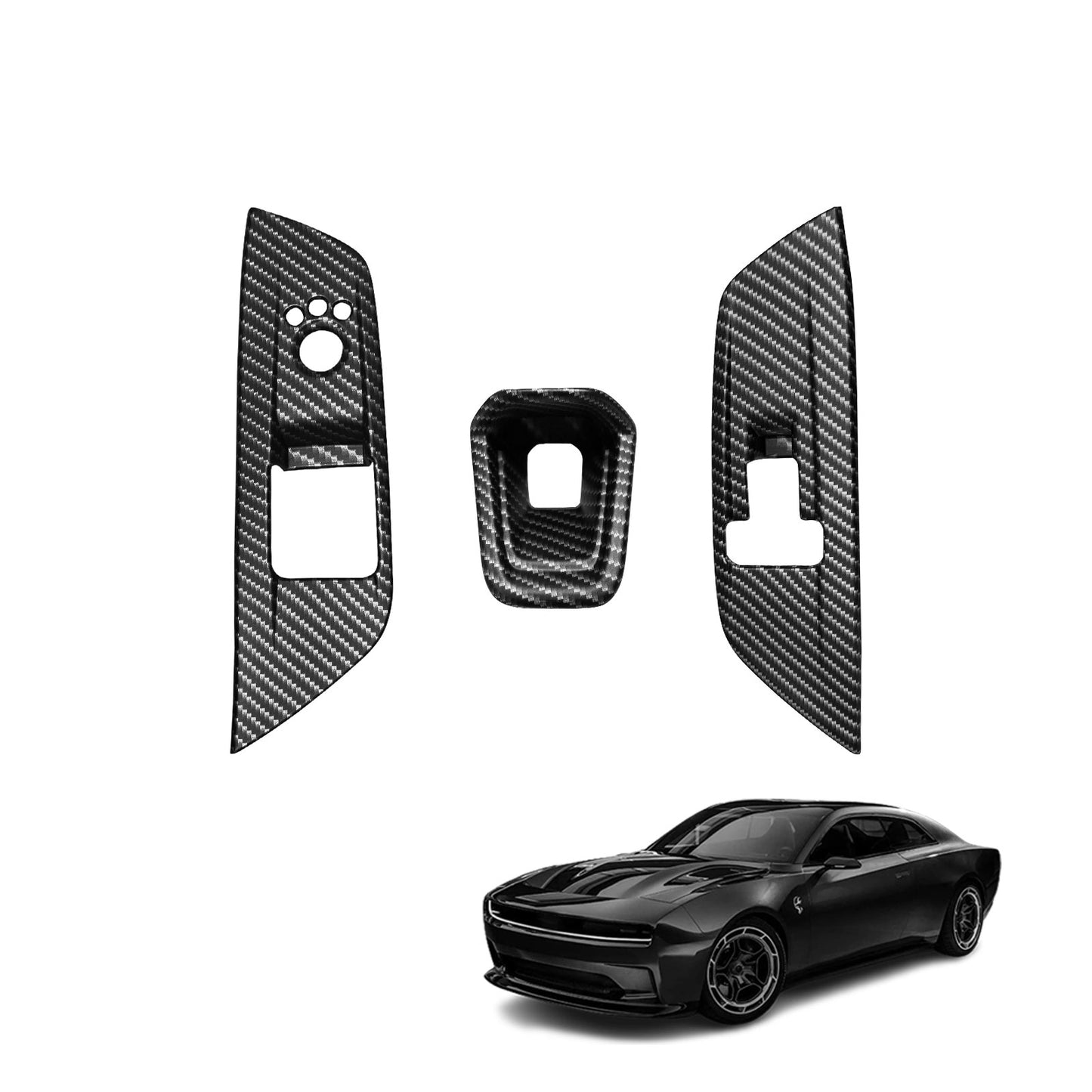 BestEvMod 3PCS Interior Decoration Trim Set for Dodge Charger EV