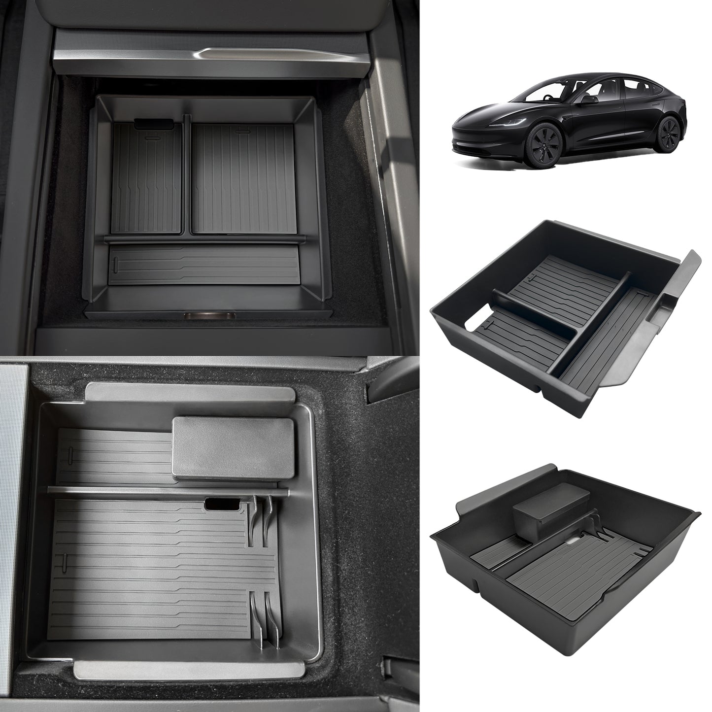 ABS Center Console Organizer Tray Upper for New Model 3 from BestEvMod