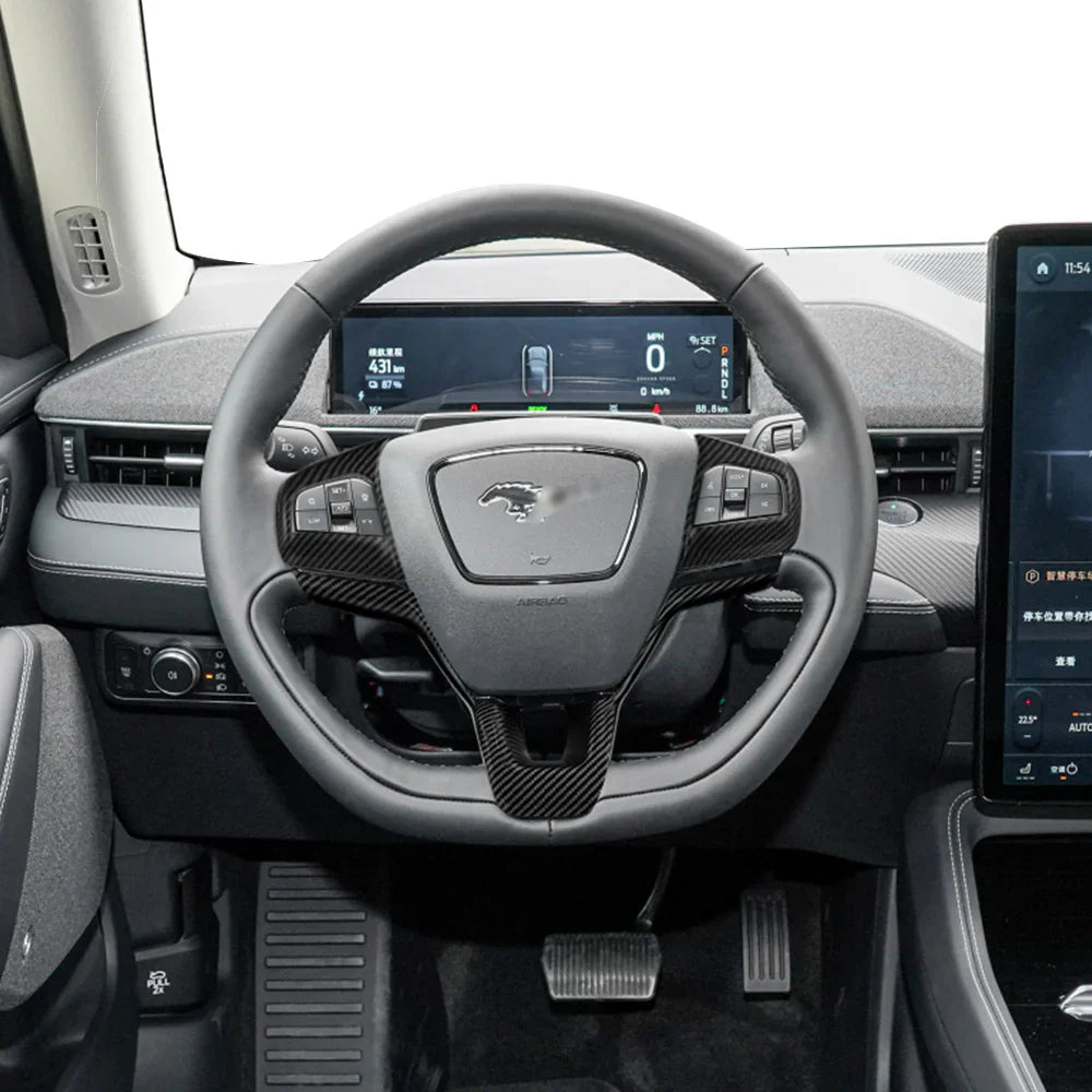 Bundle of Mach-E Central Control Trim Cover + Window Button Cover + Steering Wheel Cover