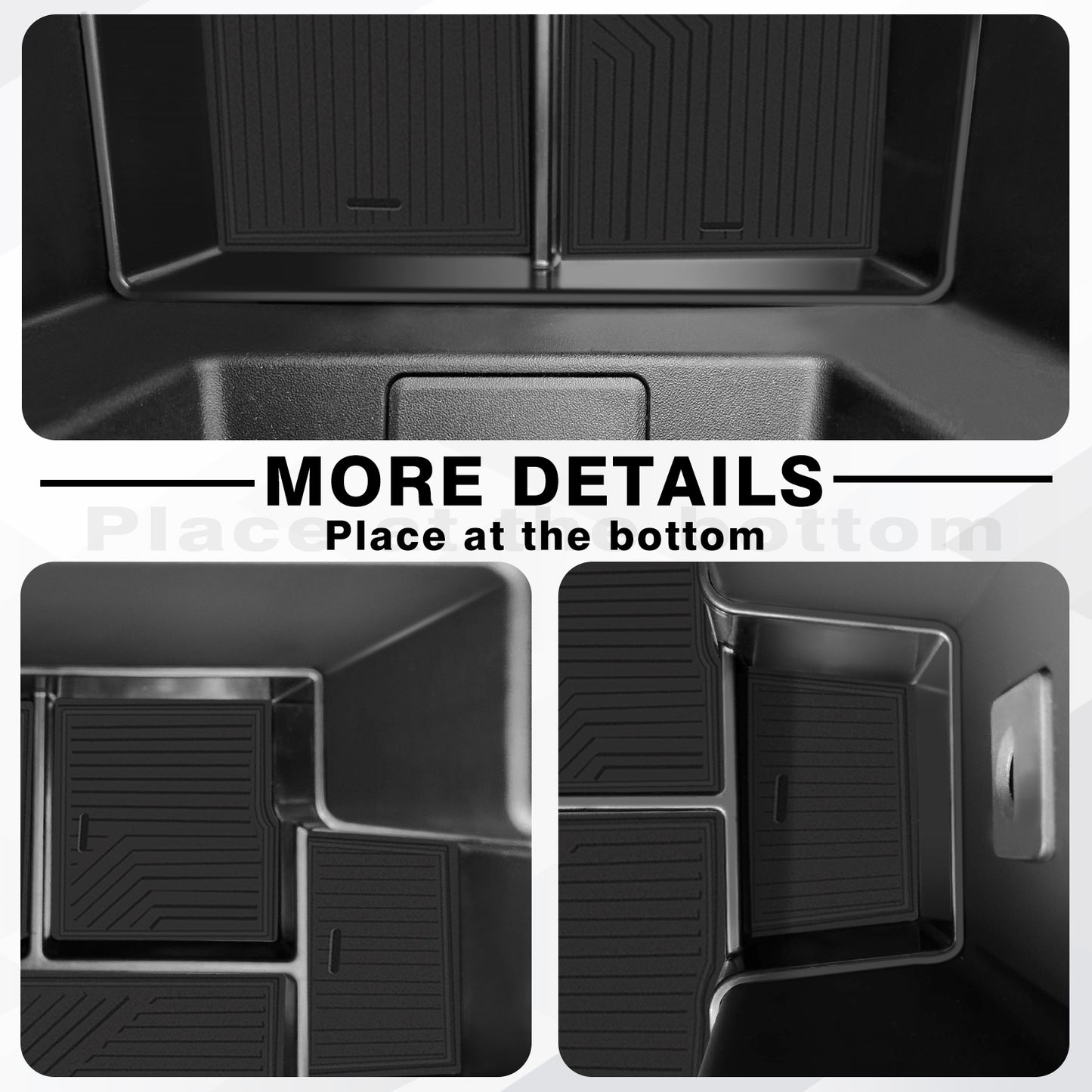 2PCS Center Console Organizer Trays for Silverado EV WT (Top + Bottom)