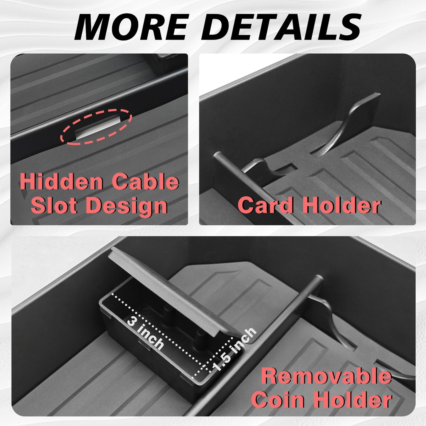 Bundle of Cybertruck Center Console Tray (BestEvMod Style Upper + Bottom)