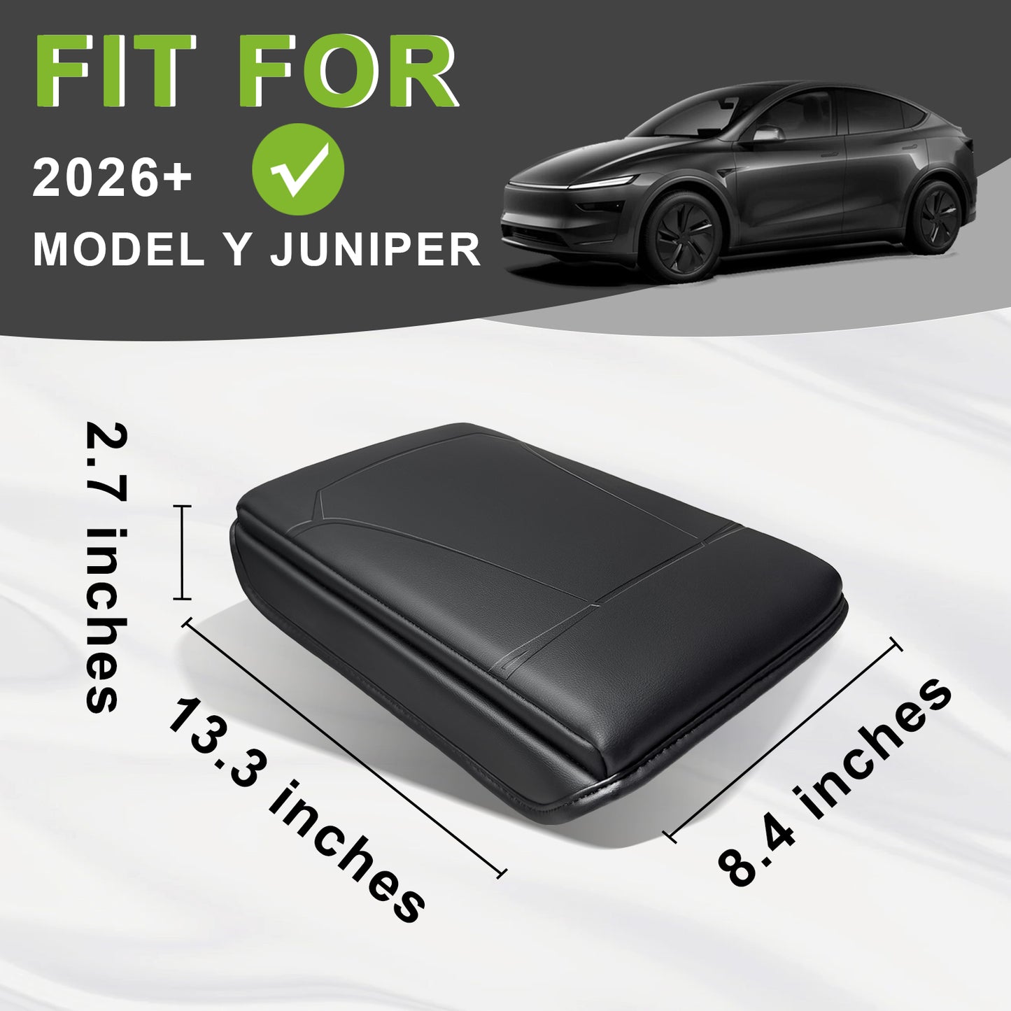 Thickened Center Console Armrest Pad Cover for Tesla ModelY Juniper 2026+