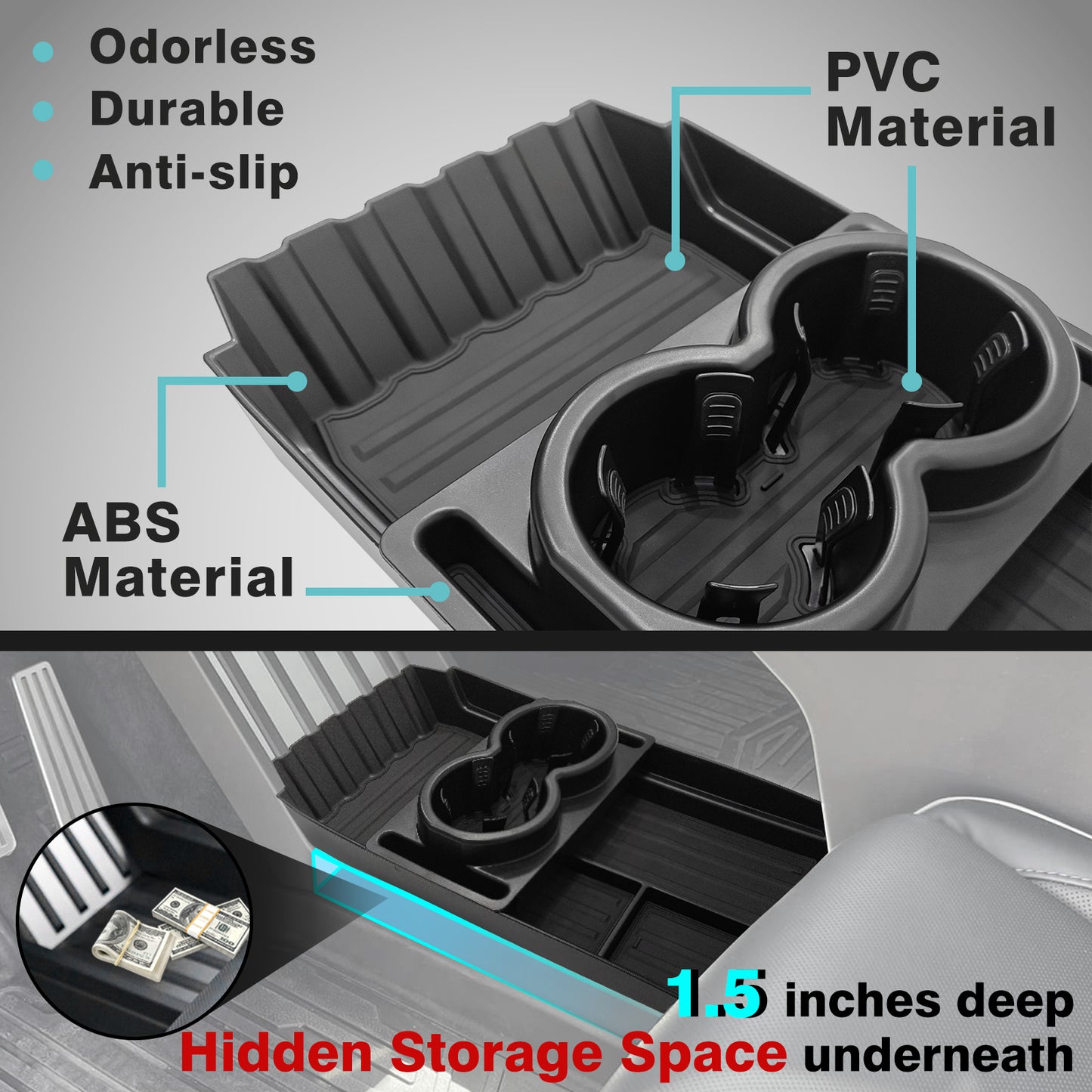 Bundle of Floor Lower Tray+ Screen Dash Tray for Cybertruck