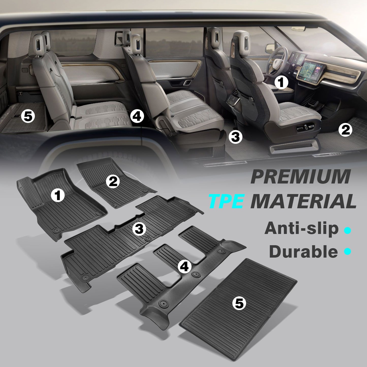 R1S Floor Mats + Trunk mat from BestEvMod