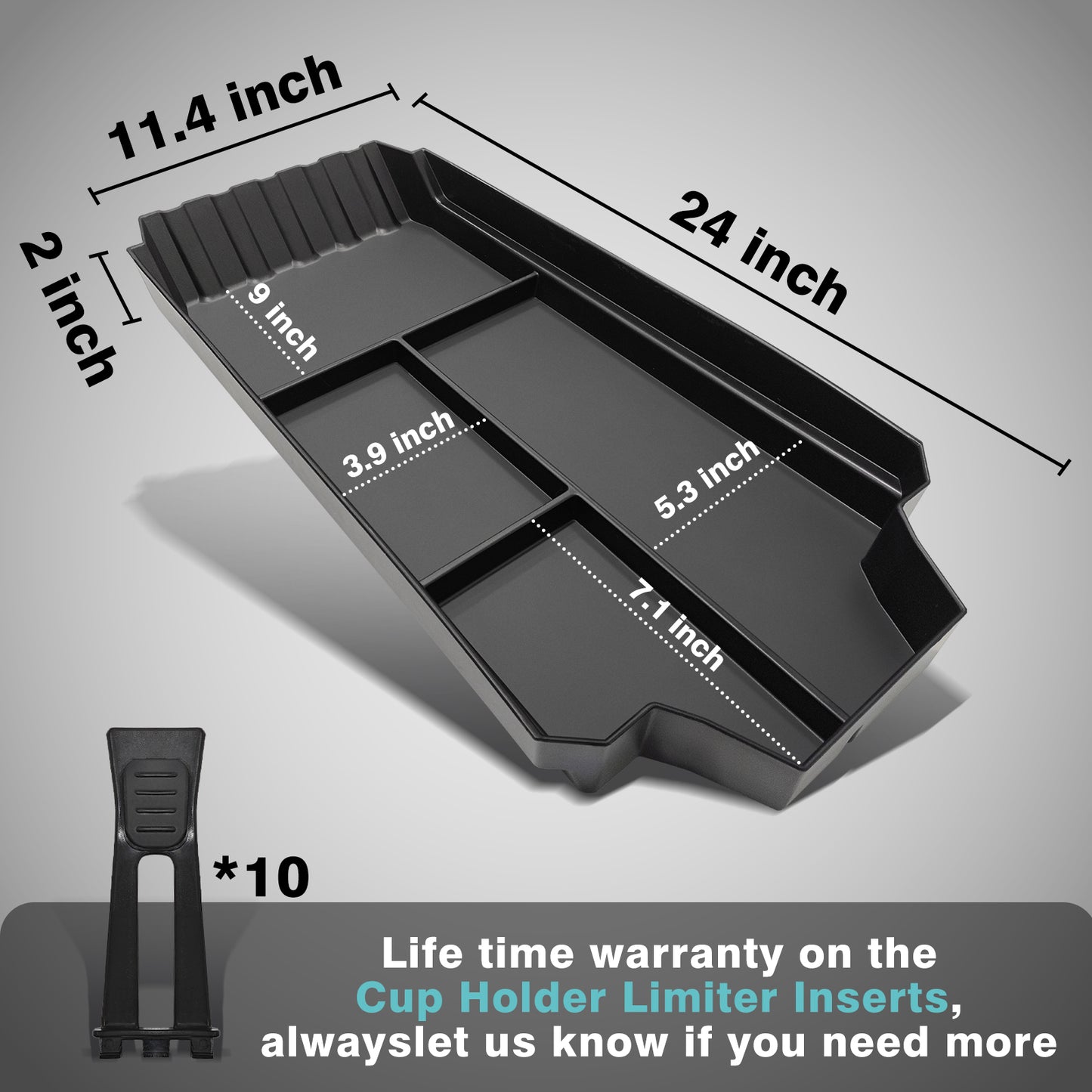 Front Lower Console Floor Console Organizer for Cybertruck