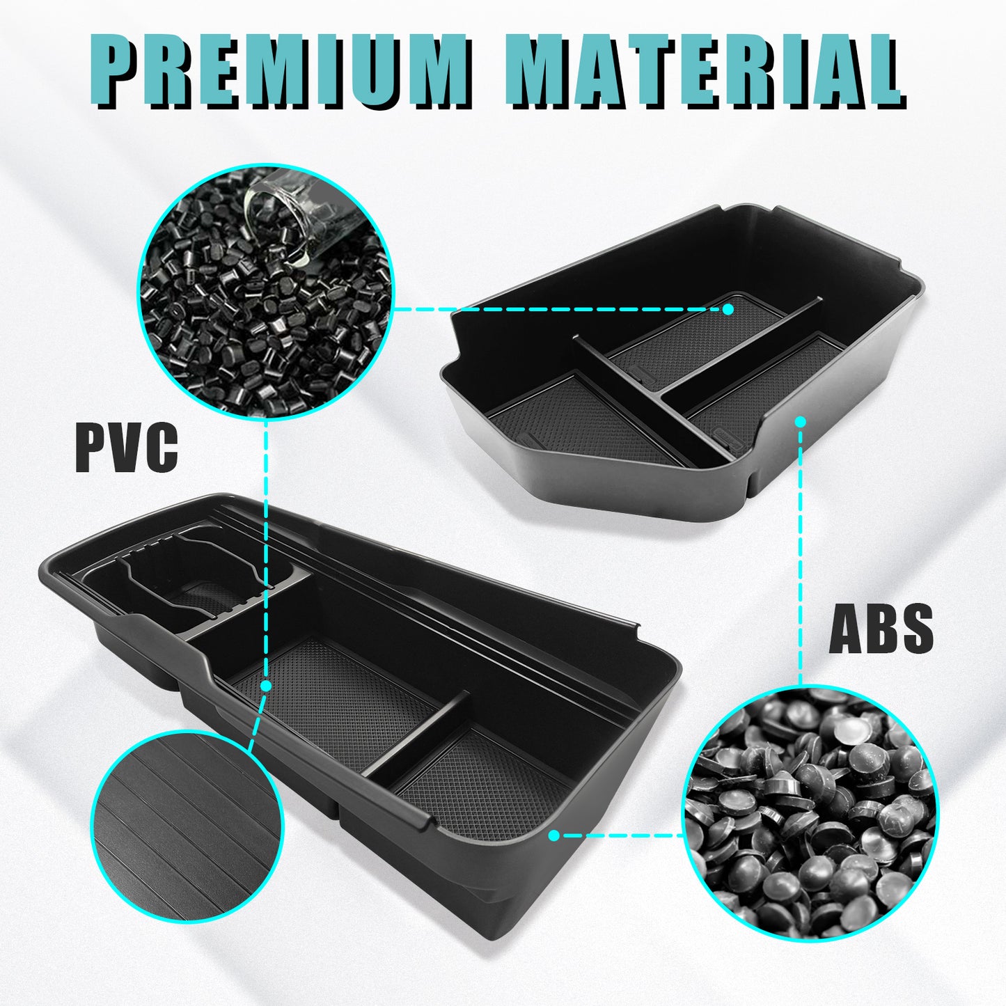 Bundle of EV6 Center + Lower Center Console Slide Cover Tray Organizer from BestEvMod
