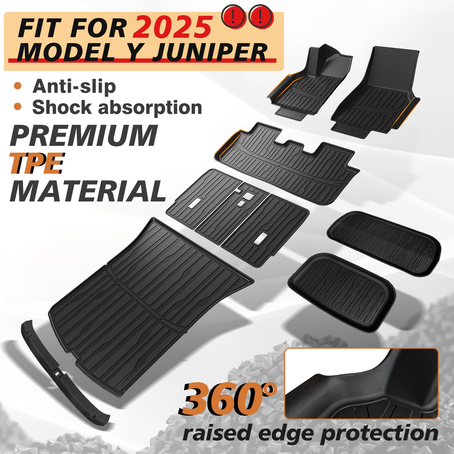 Floor& Frunk& Trunk& Rear Lower& Backrest& Bumper Guard Mat Set for Juniper