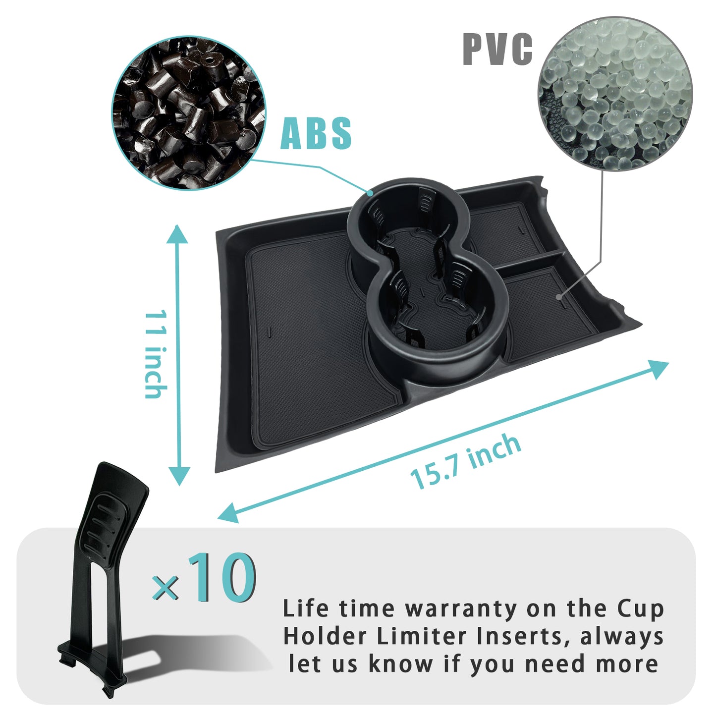 Compatible with Gen1 Rivian R1T R1S Lower Center Console Organizer Tray with Large Capacity Drink Cup Holder from BestEvMod