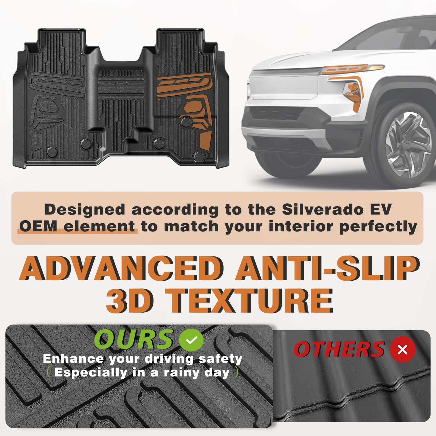 Full Set Floor Mats for 2024-2025 Silverado EV WT