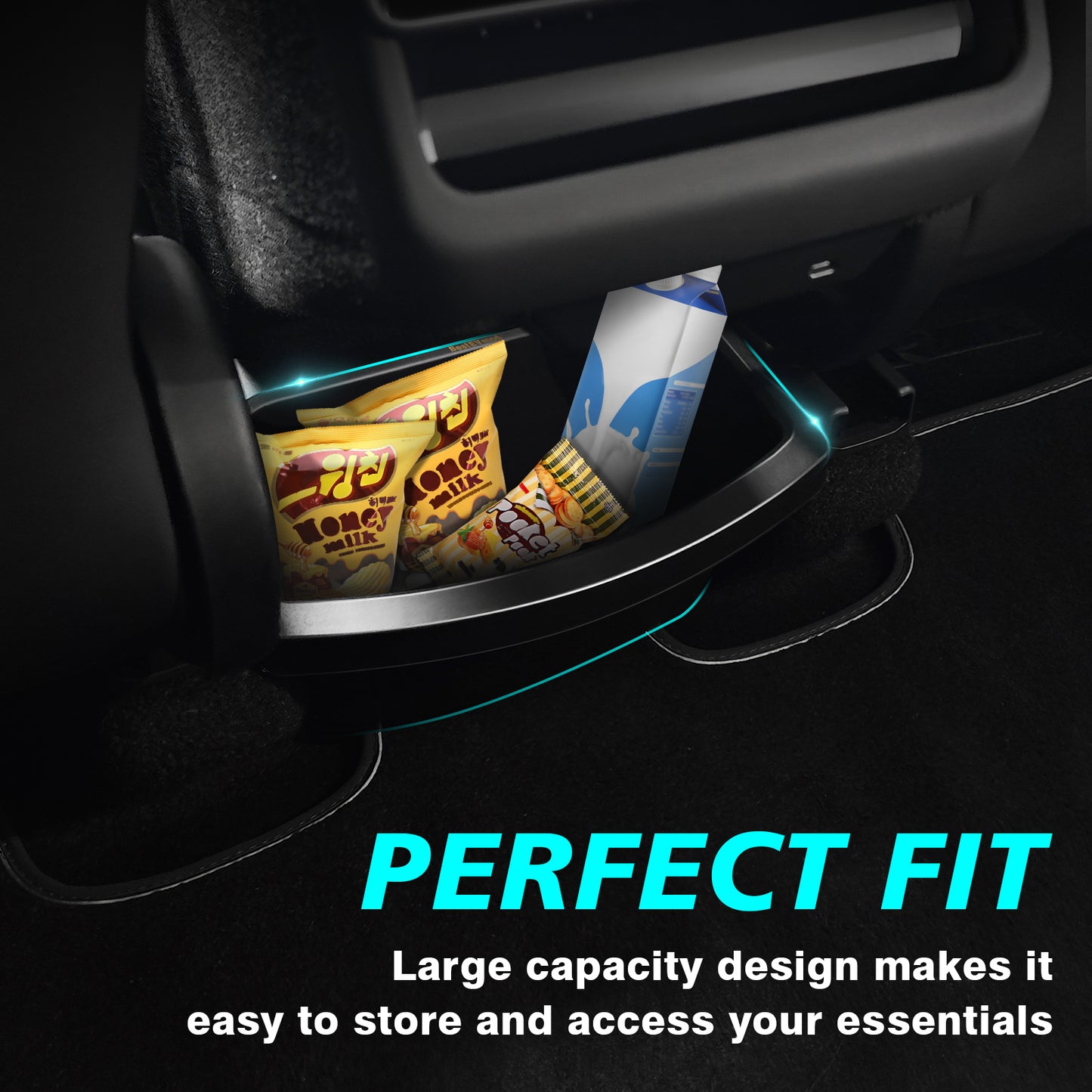 Rear Center Console Organizer *1 + Under Seat Organizer Box*2 for 2026+ Model Y Juniper
