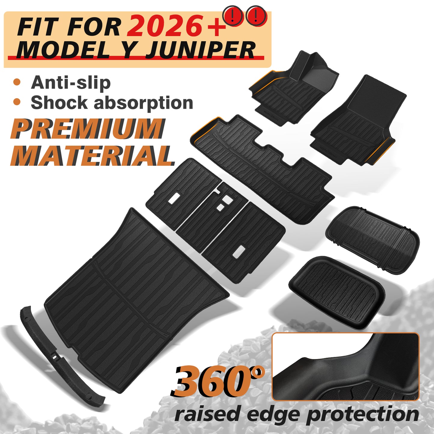 Floor& Frunk& Trunk& Rear Lower& Backrest& Bumper Guard Mat Set for Juniper