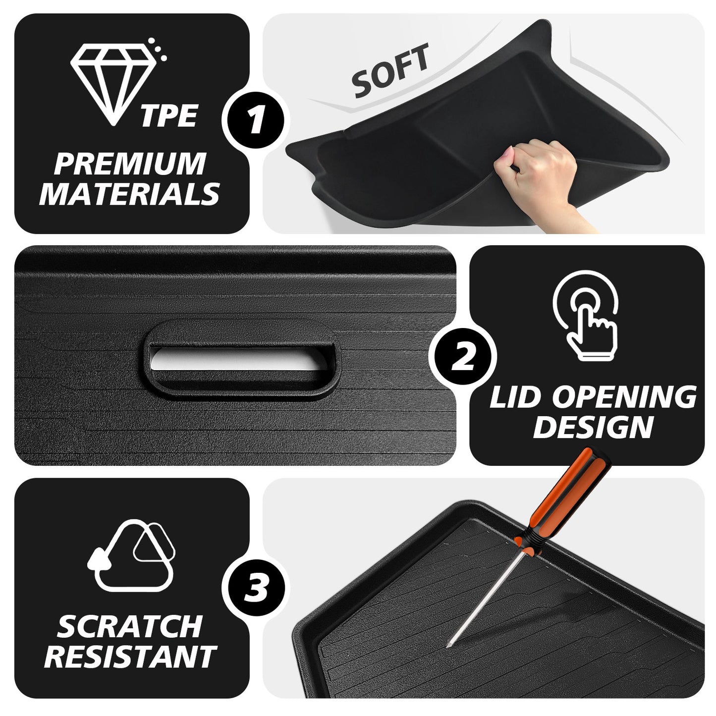BestEvMod for 2026+ Tesla New Model Y Juniper 2PCS Rear Trunk Storage Bins with Lids