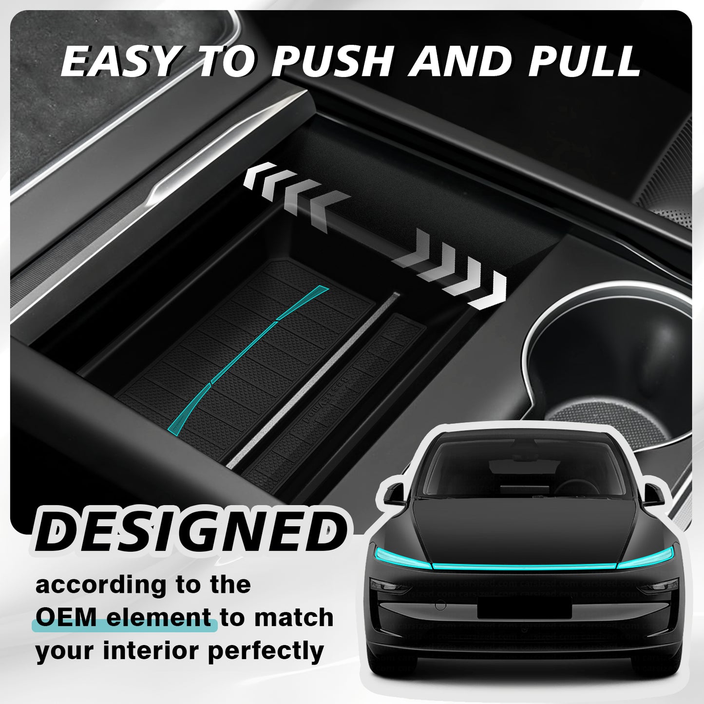 3PCS Center Console Organizer for Model Y Juniper