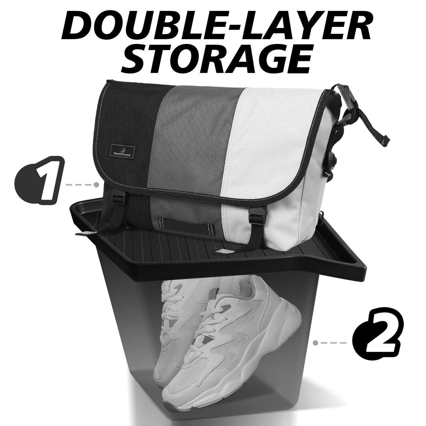 BestEvMod for 2026+ Tesla New Model Y Juniper 2PCS Rear Trunk Storage Bins with Lids