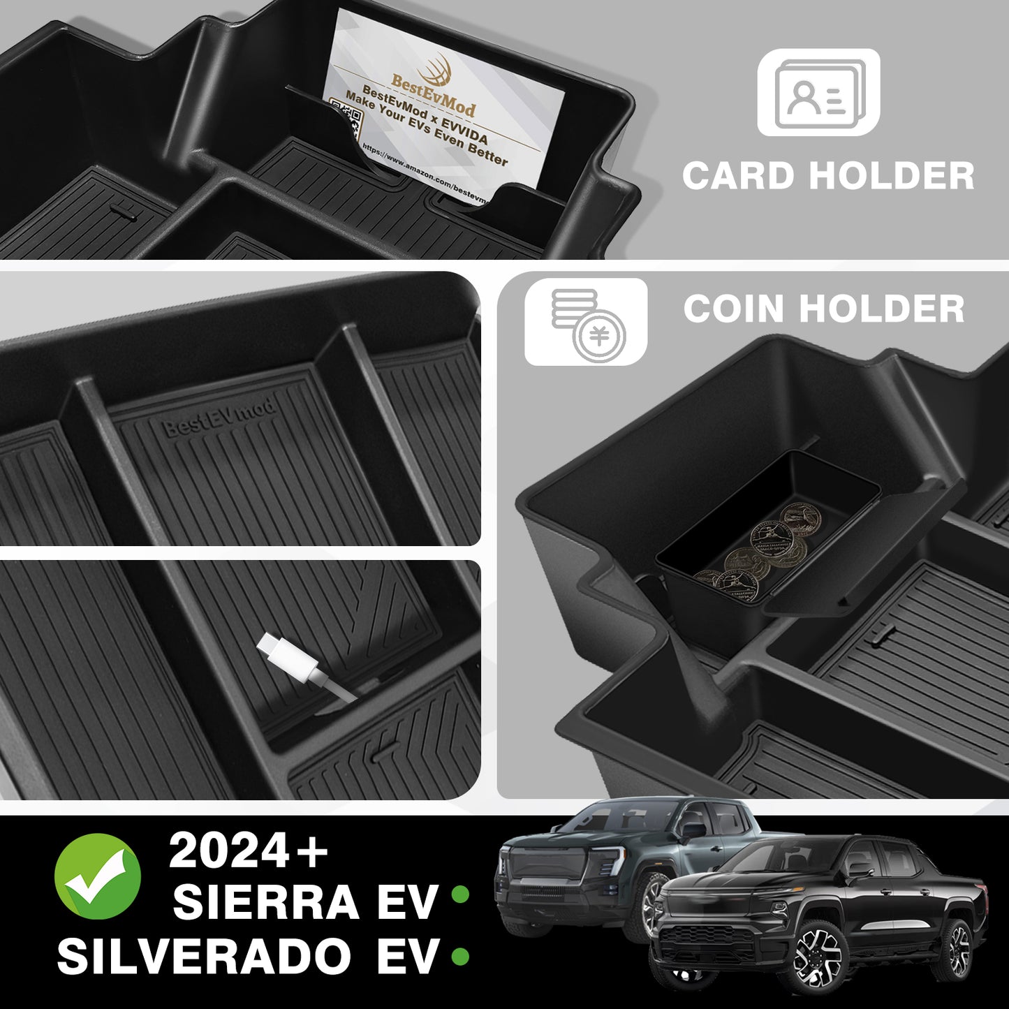 Center Console Organizer Tray (Top) for Silverado EV/Sierra EV 2024+