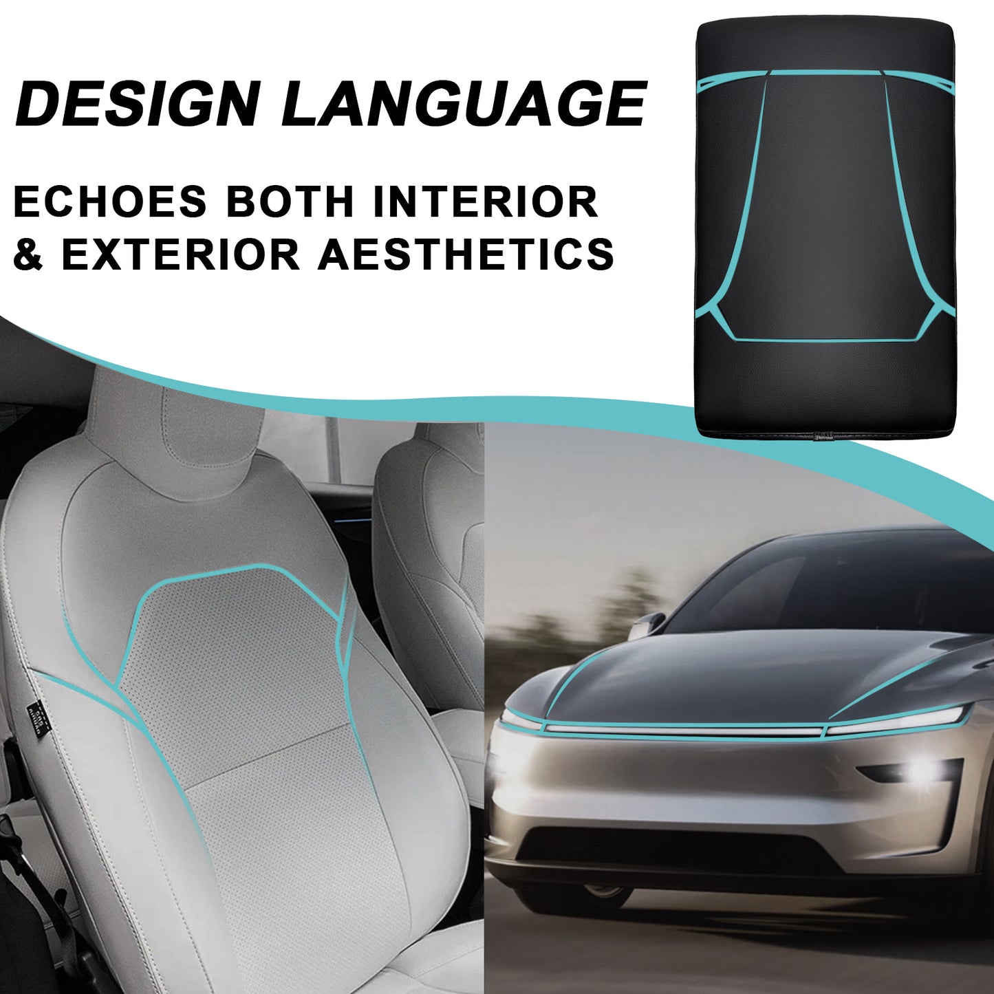 Thickened Center Console Armrest Pad Cover for Tesla ModelY Juniper 2026+