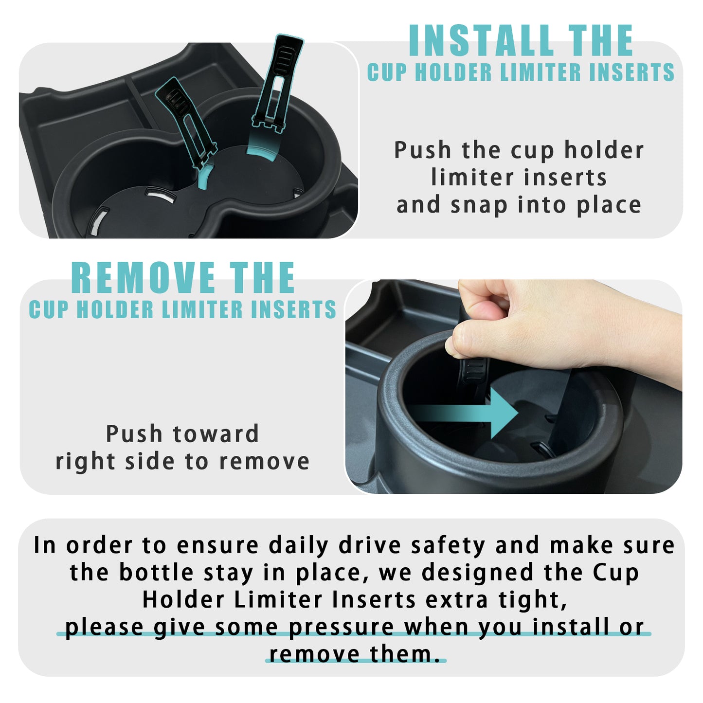 Compatible with Gen1 Rivian R1T R1S Lower Center Console Organizer Tray with Large Capacity Drink Cup Holder from BestEvMod