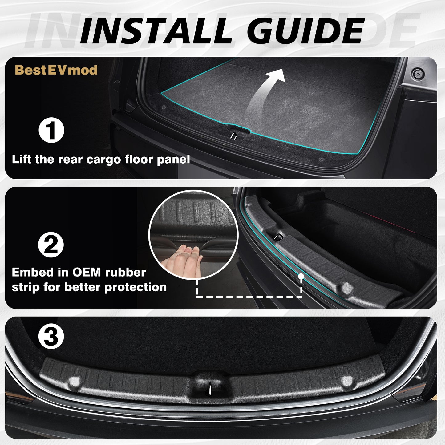 Upgrade Rear Bumper & Trunk Sill Cover Protector for 2026 Tesla Model Y