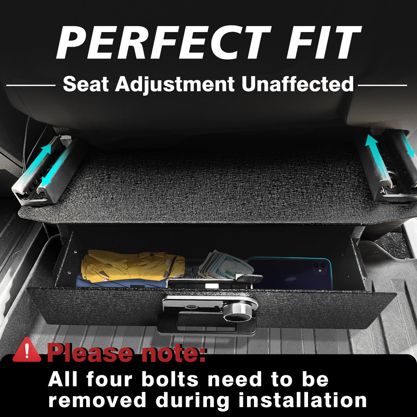 Front Under Seat Drawer Safe for Cybertruck