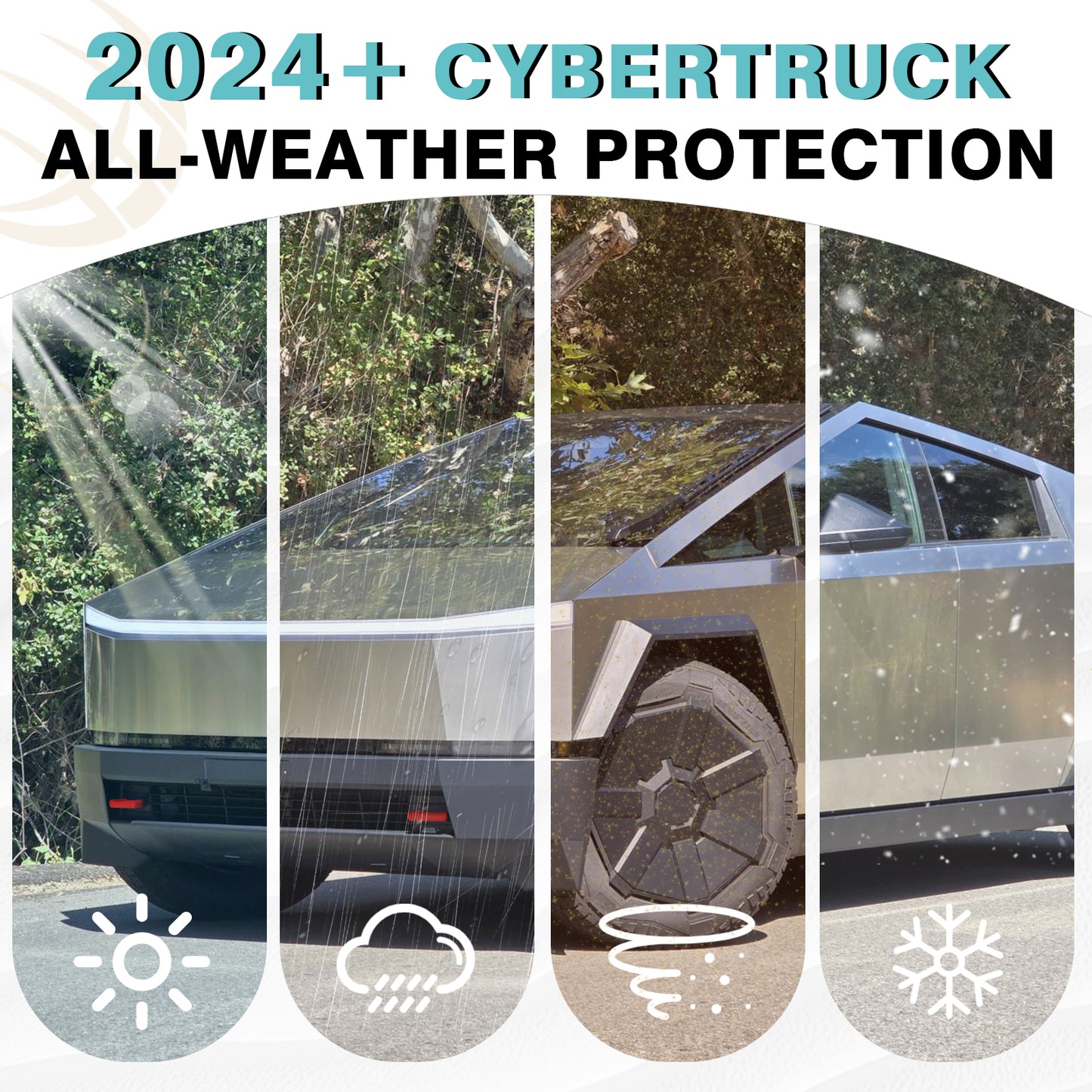 2PCS Front Tow Hook Covers for Cybertruck 2024+