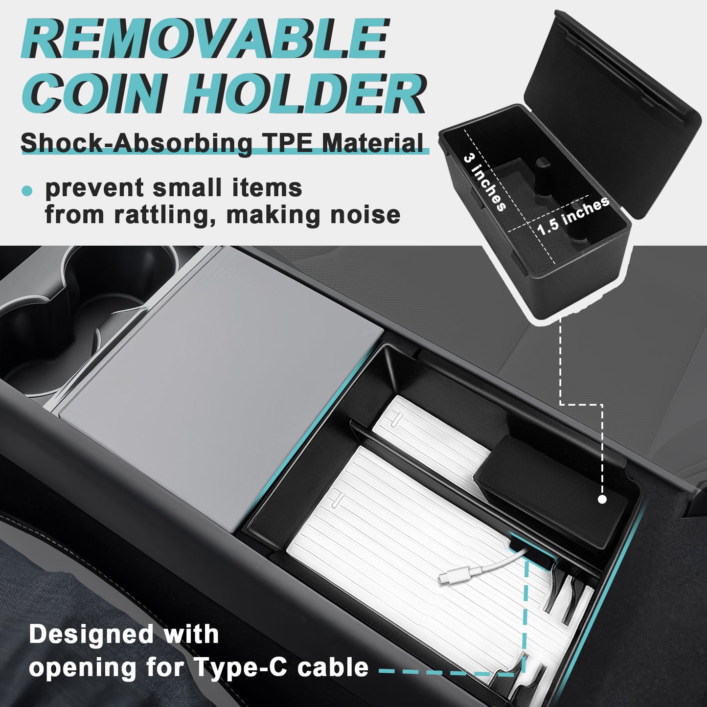 5PCS Center Console Organizer for 2025 Tesla Model Y Juniper