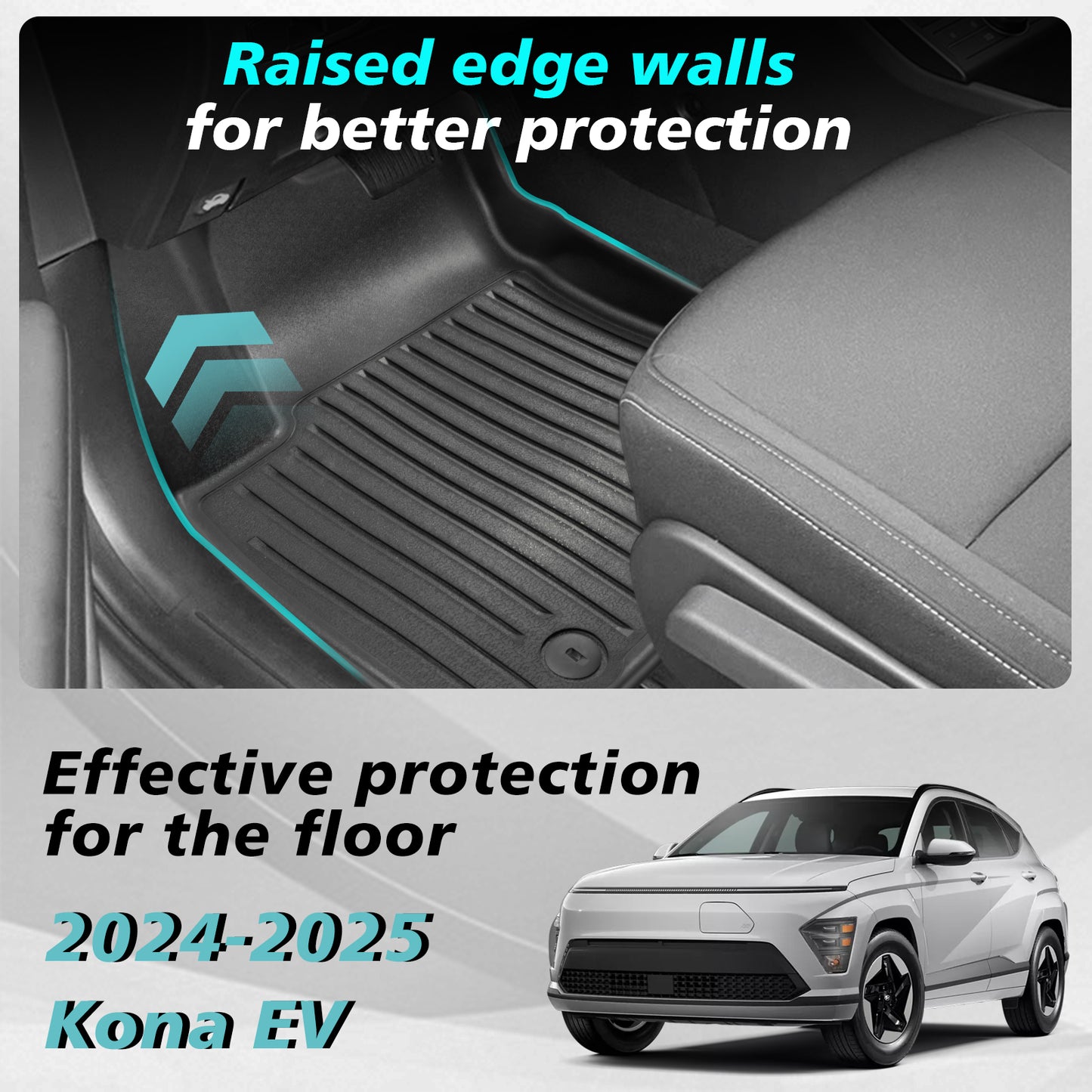 Floor Mats for 2024-2025 Kona EV from BestEvMod for NA Model Only
