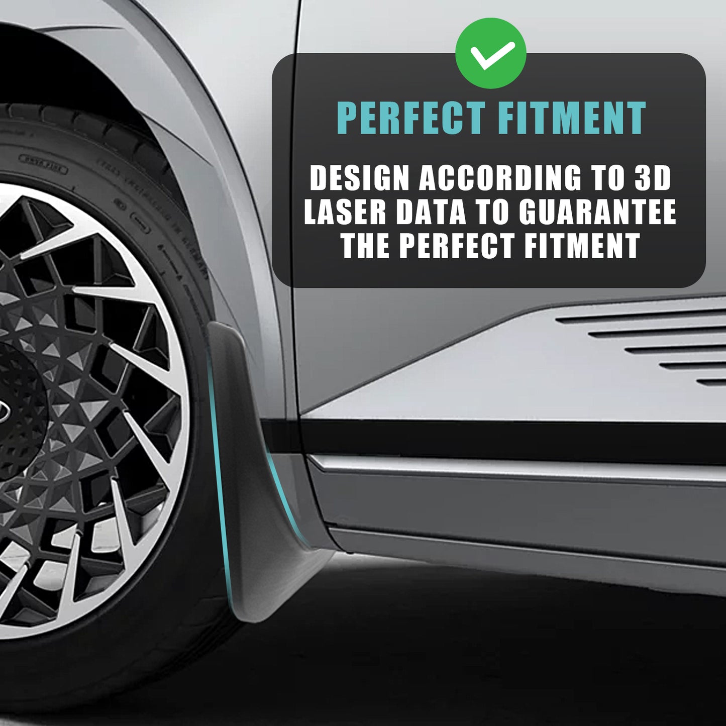 Ioniq5 Mud Flaps Splash Guards (Set of 4) Dirt Protection from BestEvMod