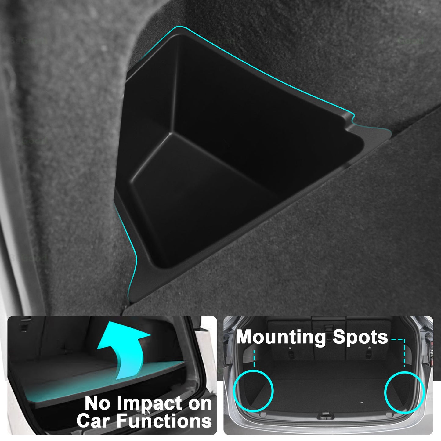 BestEvMod for 2026+ Tesla New Model Y Juniper 2PCS Rear Trunk Storage Bins with Lids