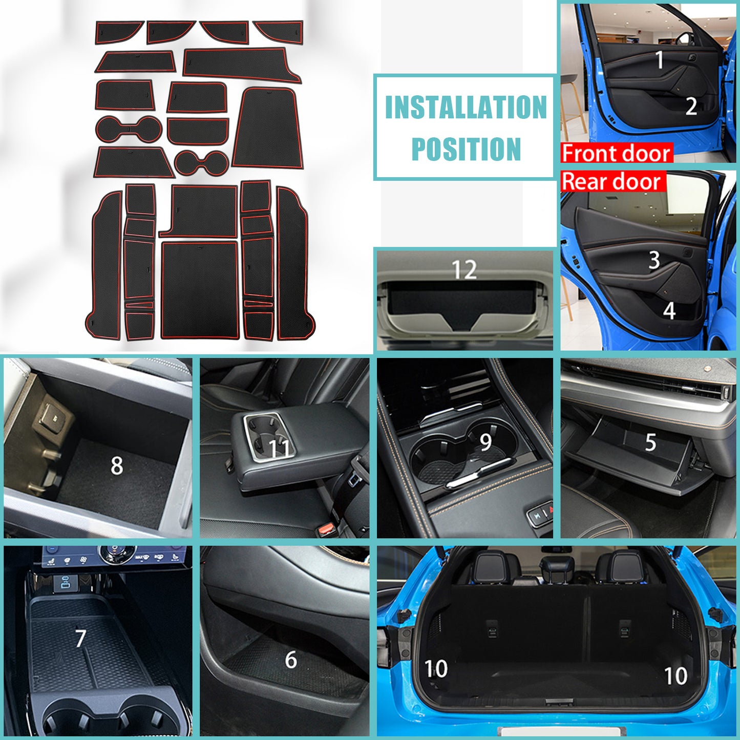 Mach E 18 Pcs PVC Anti Dust Cup Holder Inserts V3 from AOSK