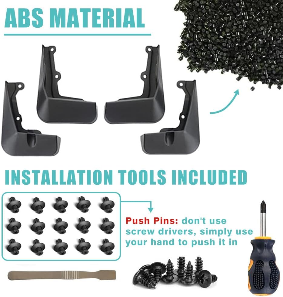 EV6 Mud Flaps Splash Guards (Set of 4) No Need to Drill Holes from BestEvMod