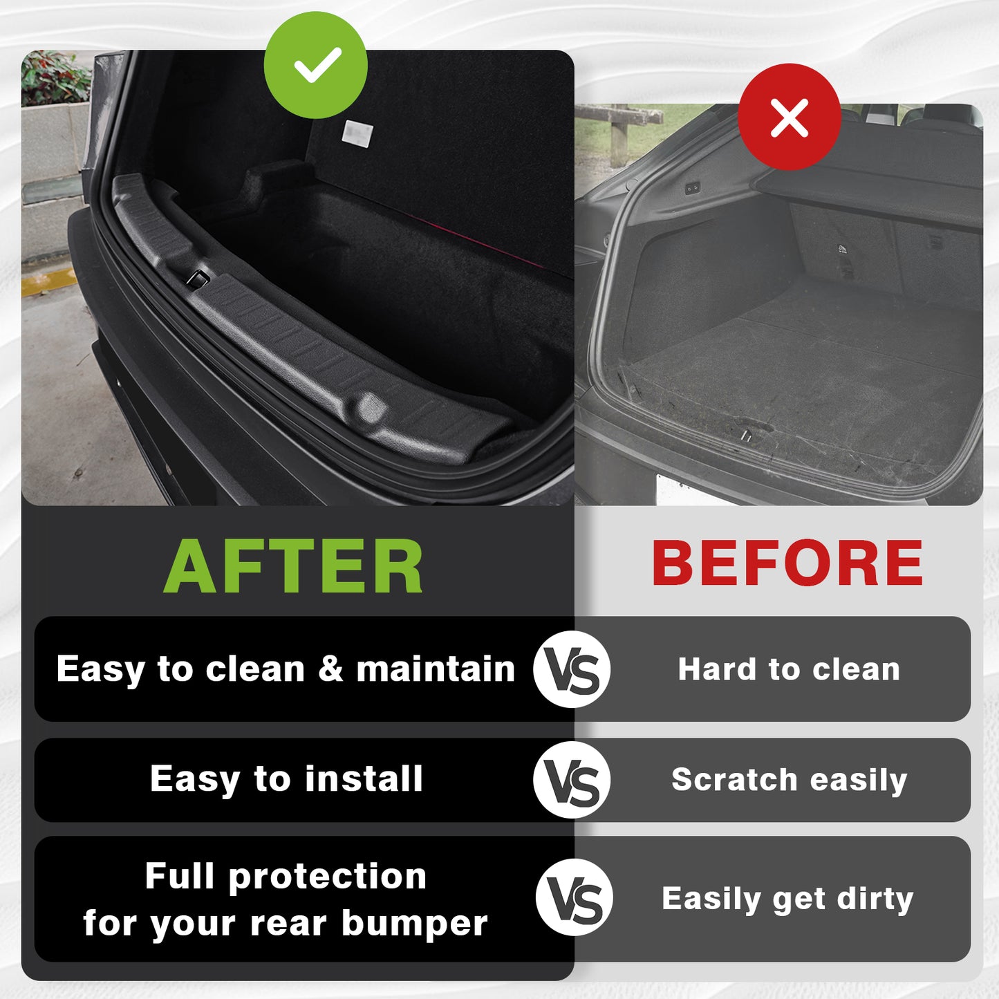 Upgrade Rear Bumper & Trunk Sill Cover Protector for 2026 Tesla Model Y