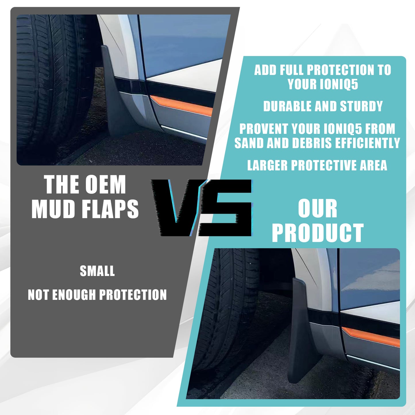 Ioniq5 Mud Flaps Splash Guards (Set of 4) Dirt Protection from BestEvMod