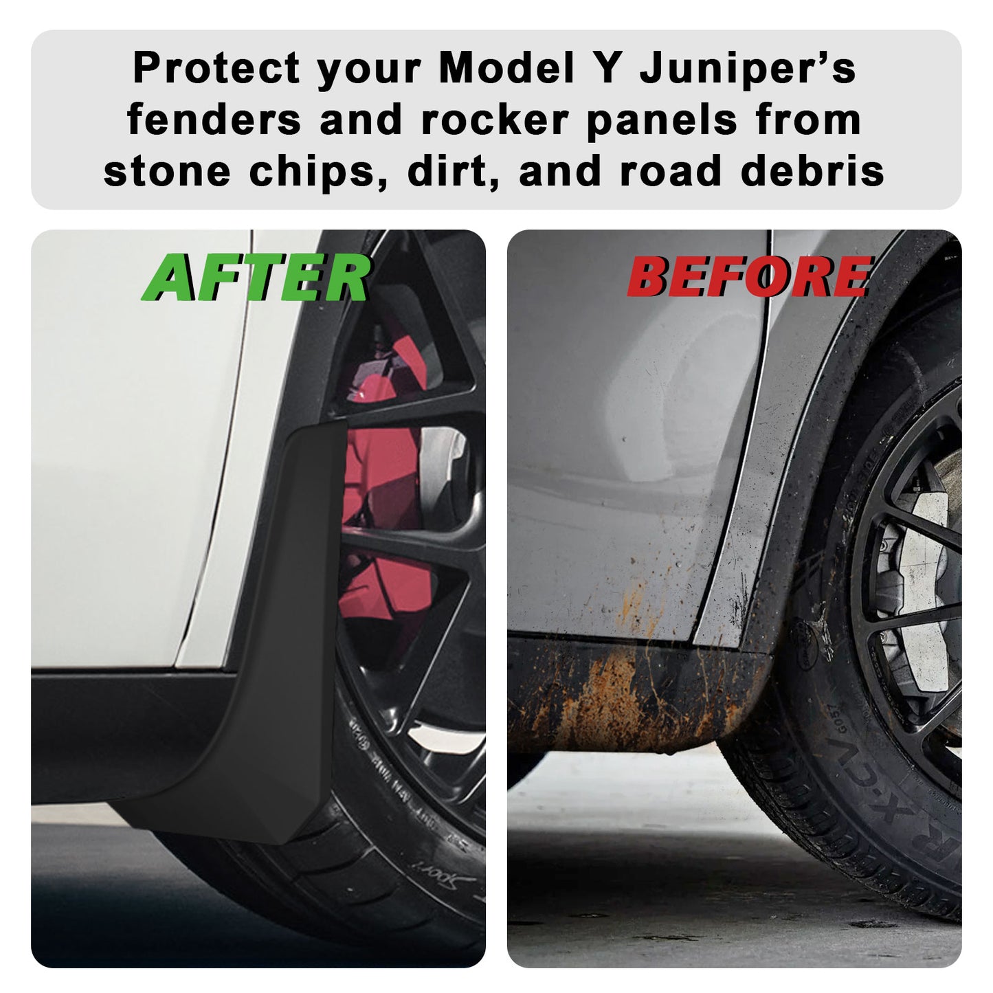 Upgrade Mud Flaps Splash Guards for 2026 New Tesla Model Y Juniper