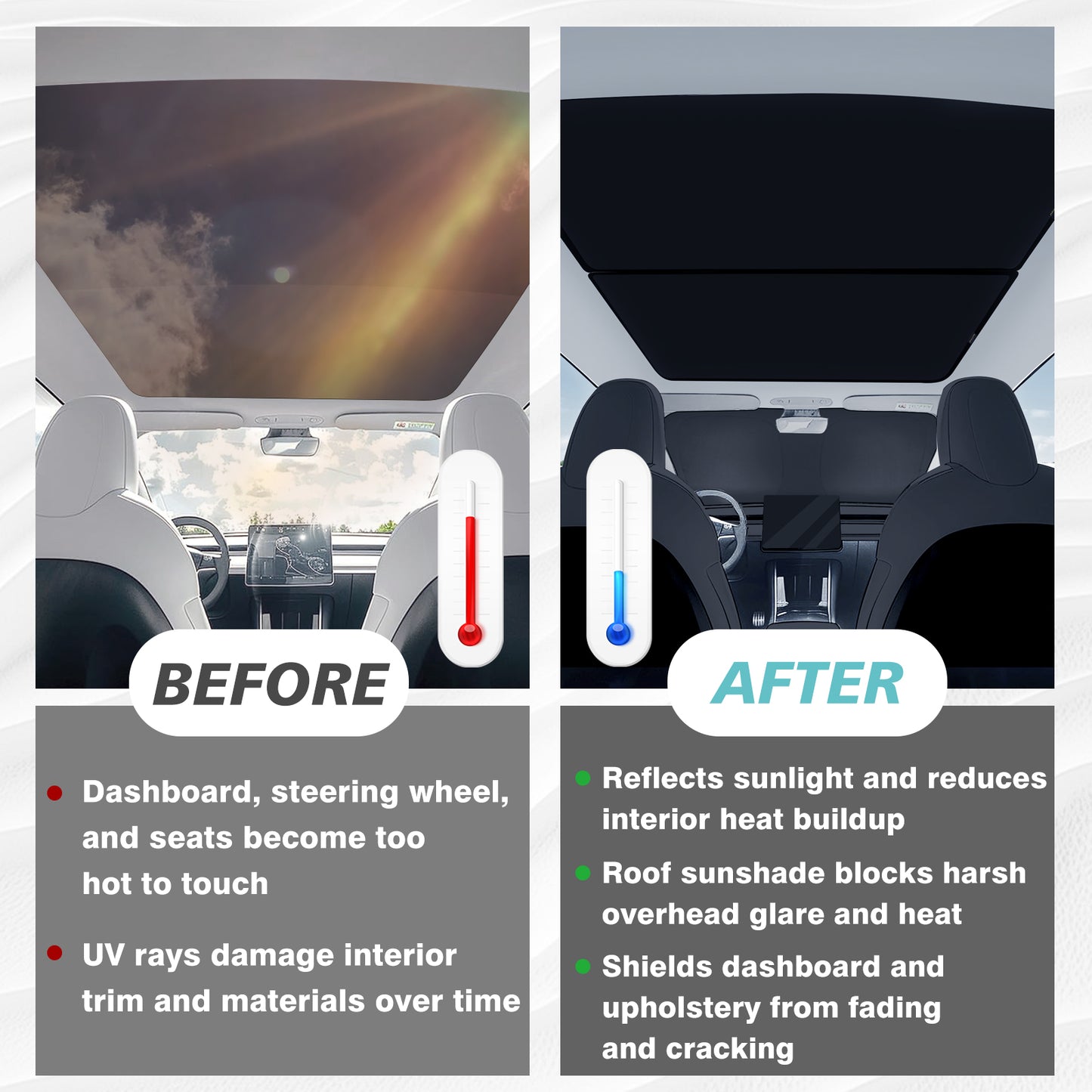 Windshield & Roof Foldable Sunshade for 2025 Tesla Model Y Juniper