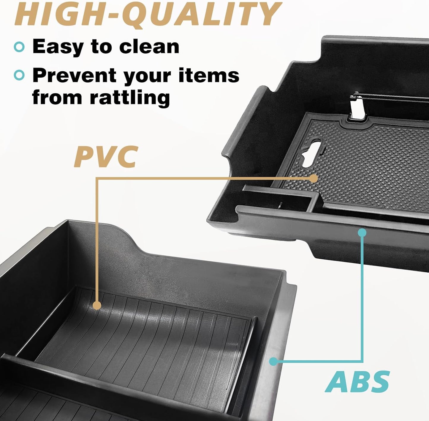 BestEvMod Armrest Storage Box and Lower Center Console Organizer Tray 2PCS for Ioniq6