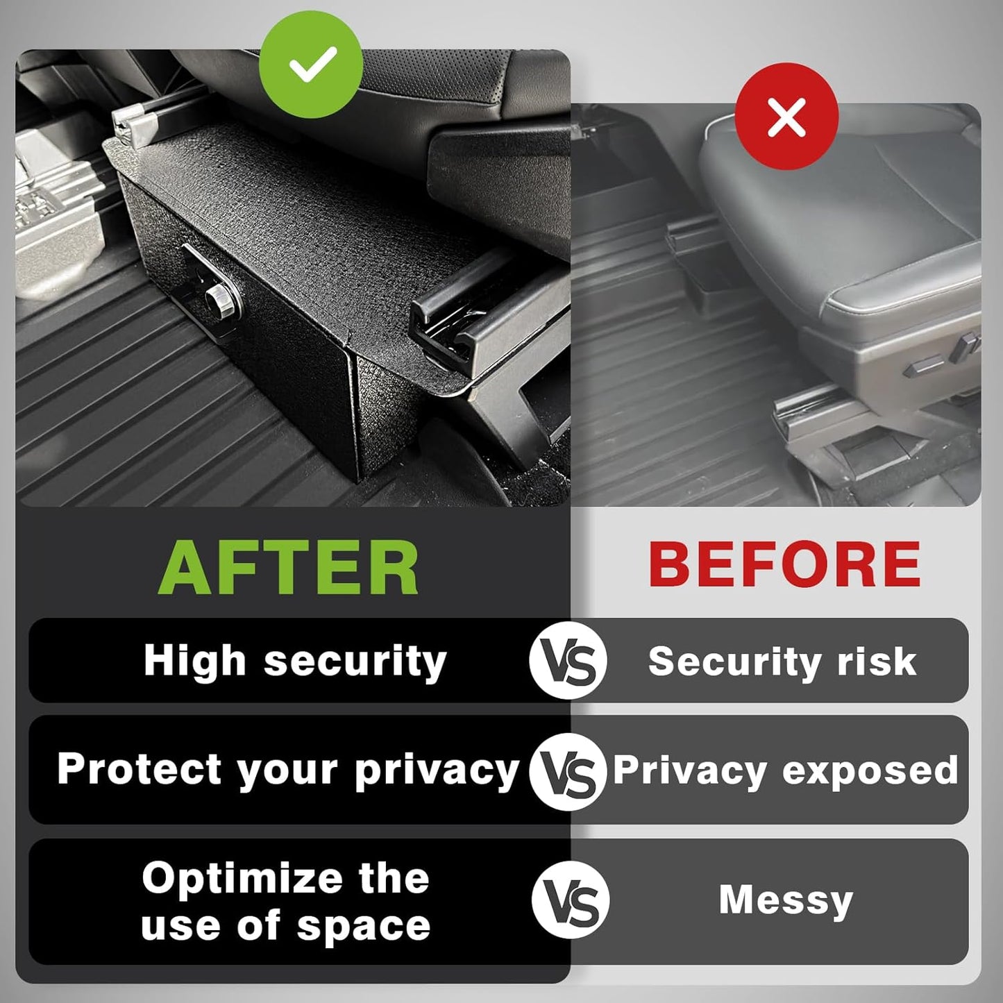 Front Under Seat Drawer Safe for Cybertruck