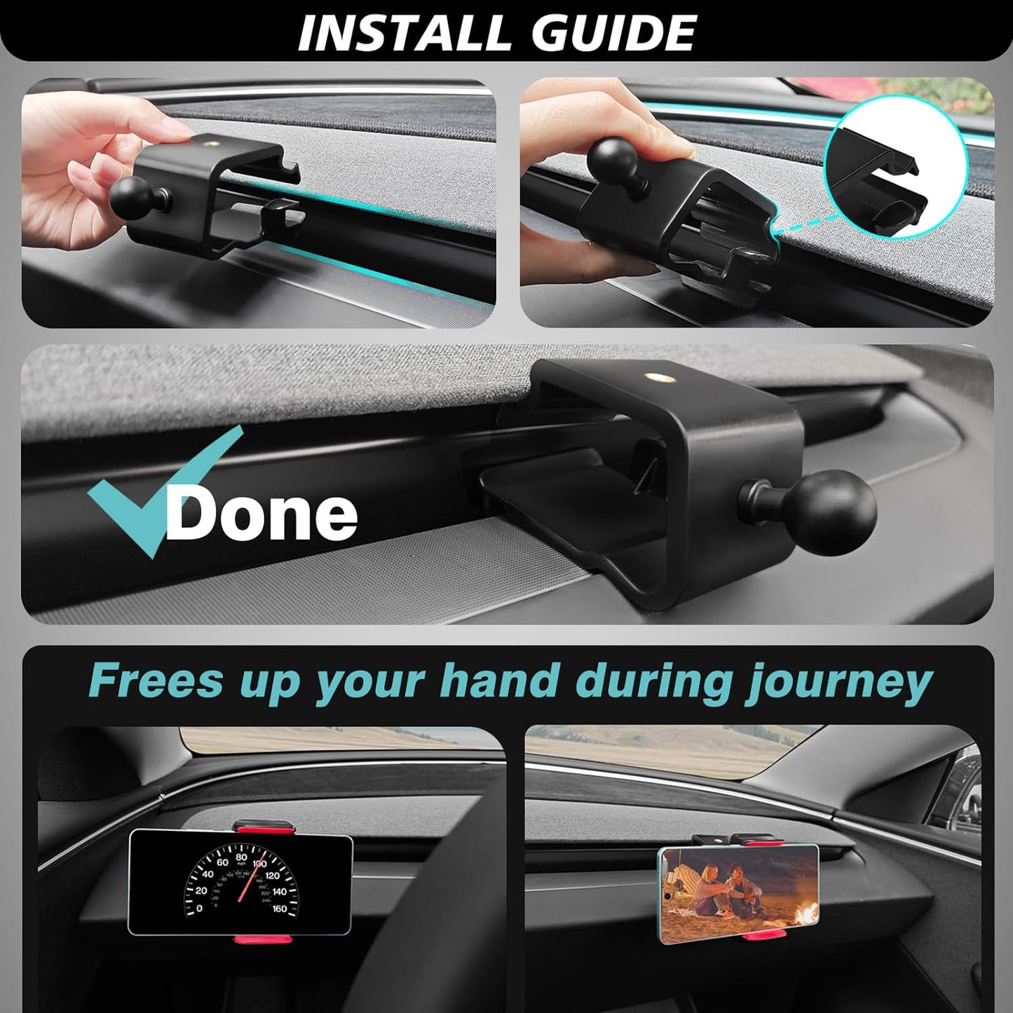 Dashboard Phone iPhone iPad Tablet Magsafe Holder for New Model Y Juniper Model 3 Highland from BestEvMod