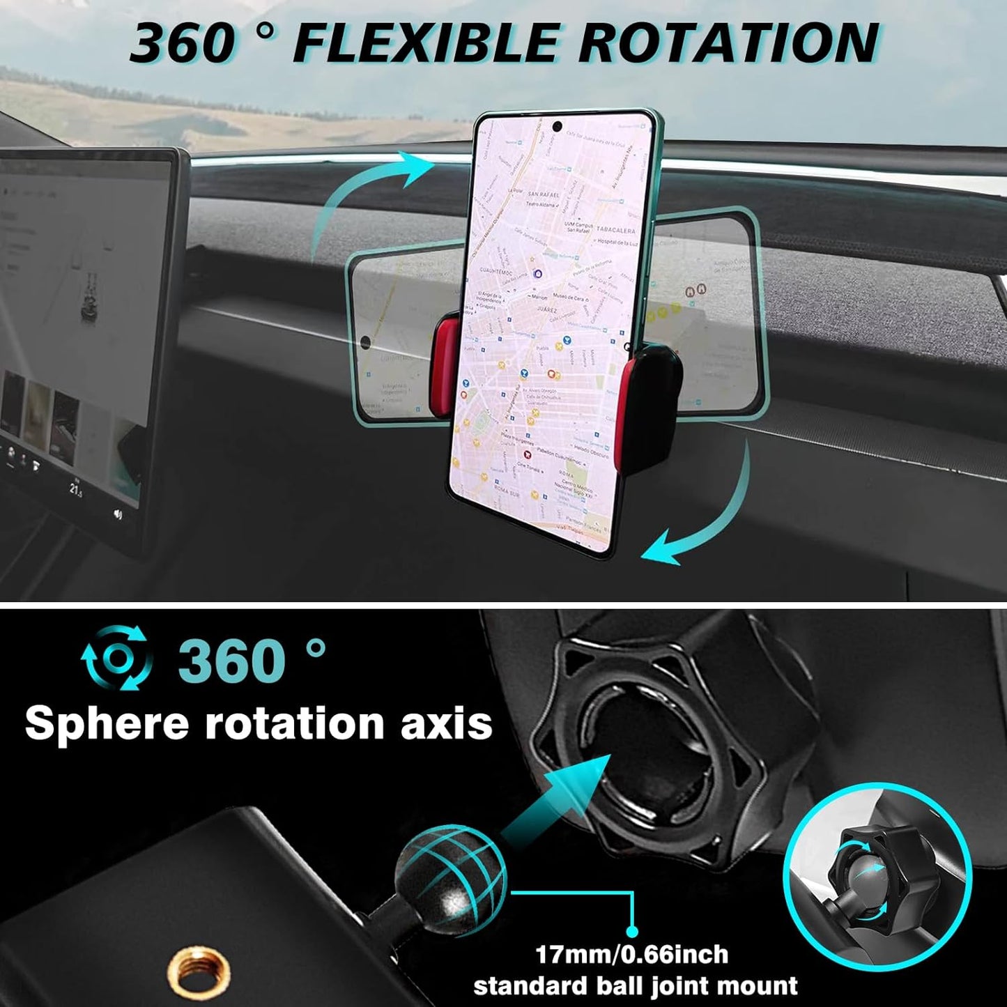 Dashboard Phone iPhone iPad Tablet Magsafe Holder for New Model Y Juniper Model 3 Highland from BestEvMod