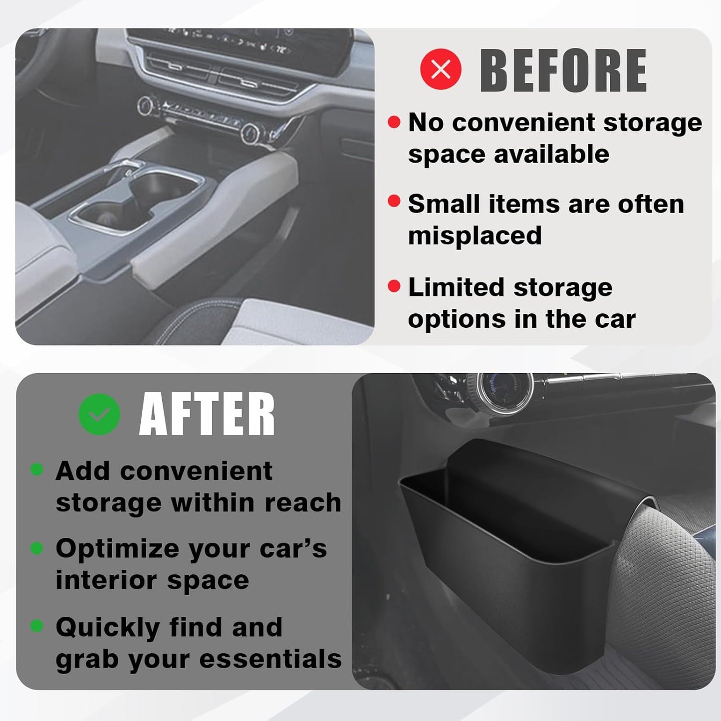 2PCS Console Shifter Storage Box for Equinox EV 2024+