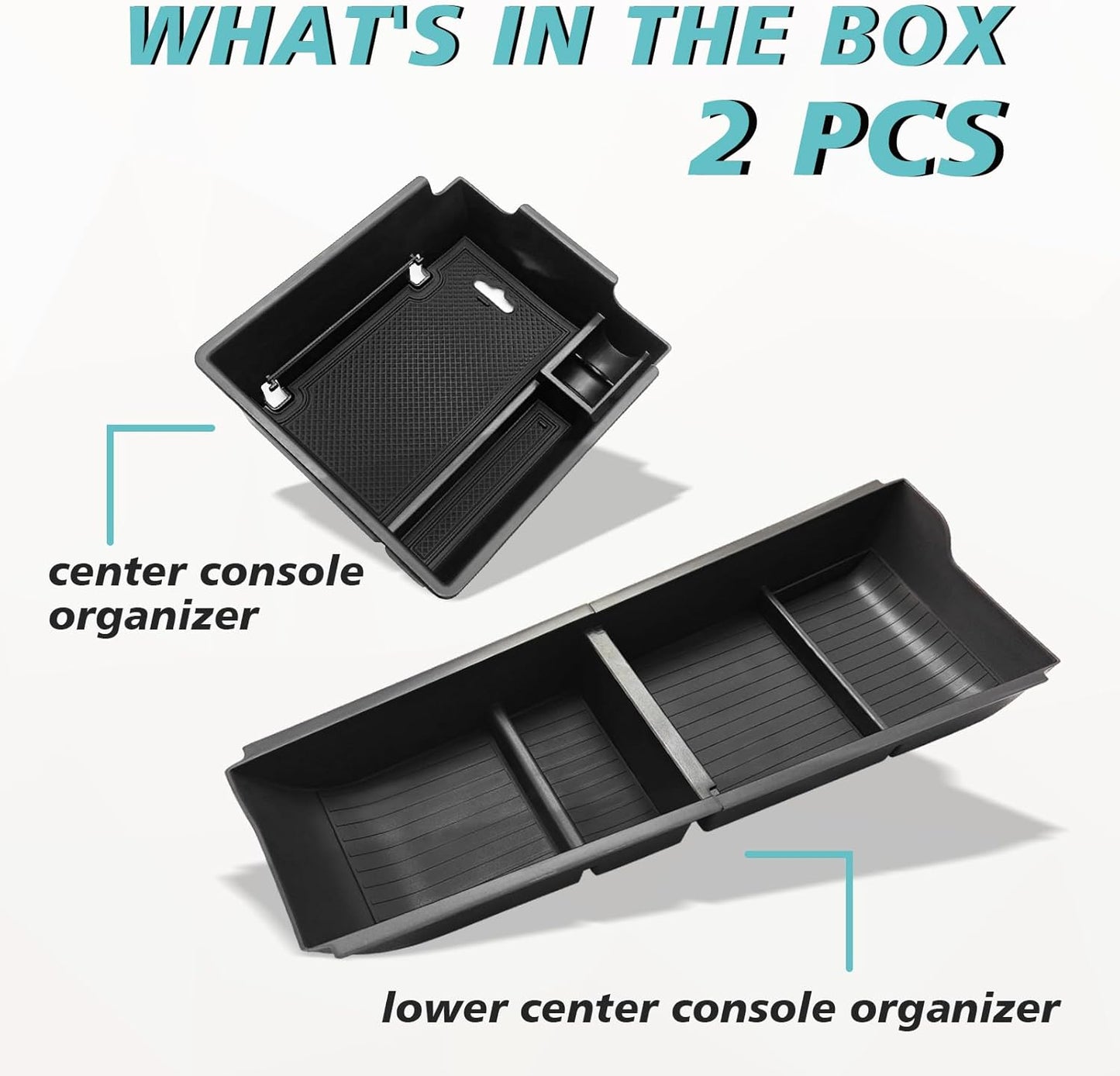 BestEvMod Armrest Storage Box and Lower Center Console Organizer Tray 2PCS for Ioniq6