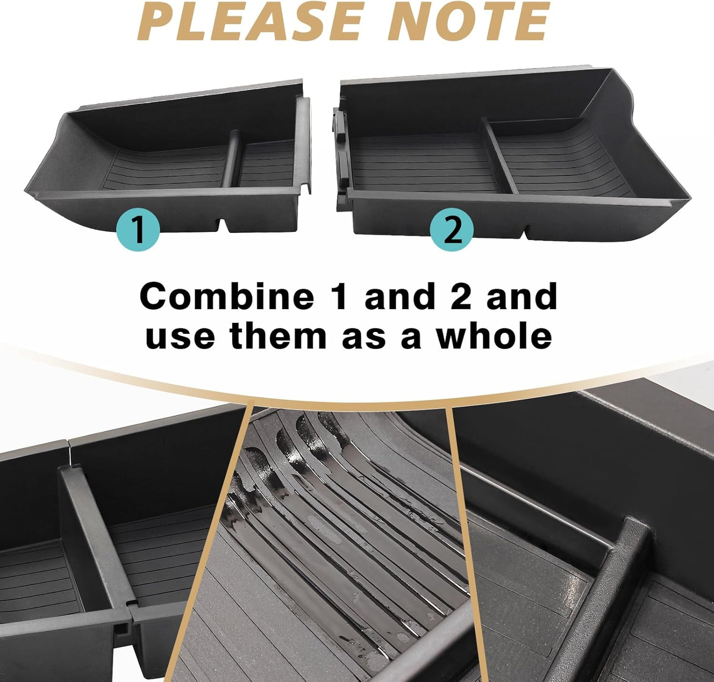 BestEvMod Armrest Storage Box and Lower Center Console Organizer Tray 2PCS for Ioniq6