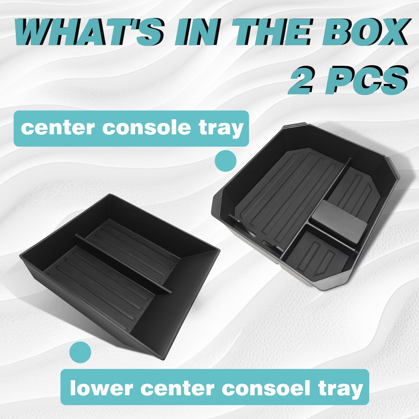 Bundle of Cybertruck Center Console Tray (BestEvMod Style Upper + Bottom)
