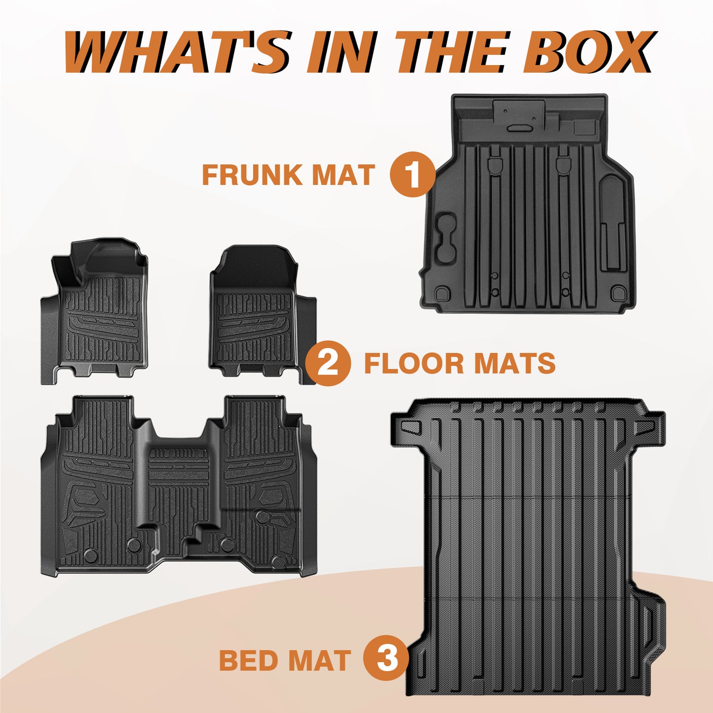 Truck Bed& Frunk& Floor Mats for 2024–2025 Silverado EV WT