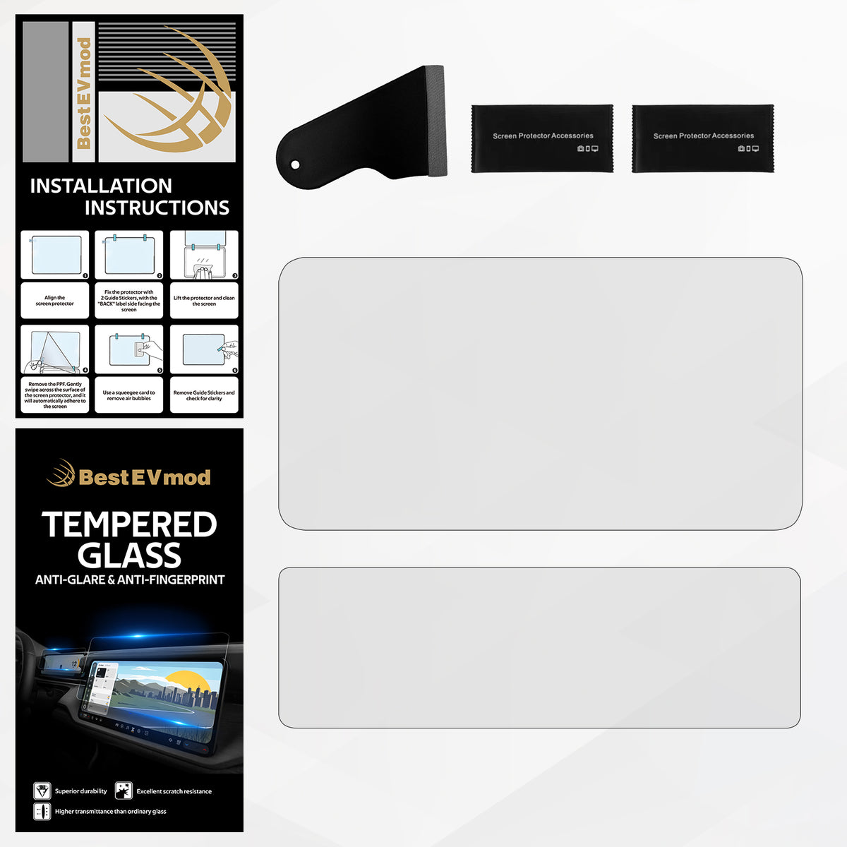 BestEvMod 2PCS Screen Protector for 2026 2027 Rivian R2 Anti-Glare (Matte)